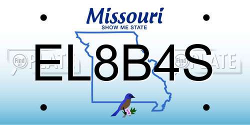 EL8B4S Missouri License Plate