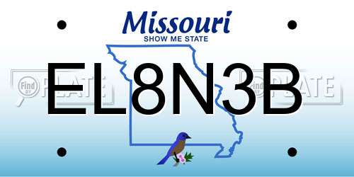 EL8N3B Missouri License Plate