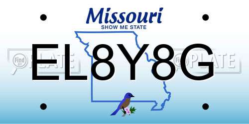 EL8Y8G Missouri License Plate