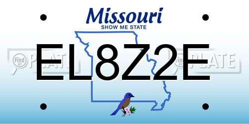 EL8Z2E Missouri License Plate