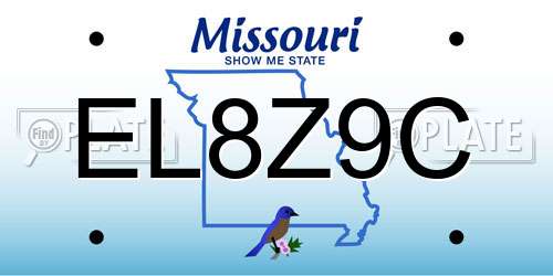 EL8Z9C Missouri License Plate