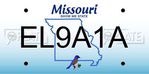 EL9A1A Missouri License Plate