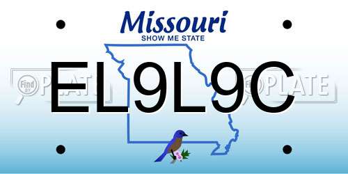 EL9L9C Missouri License Plate