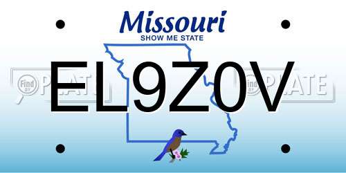EL9Z0V Missouri License Plate
