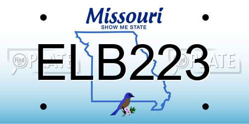 ELB223 Missouri License Plate