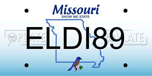 ELDI89 Missouri License Plate