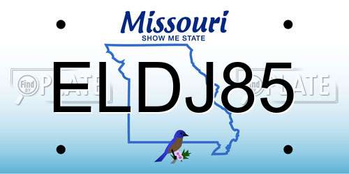 ELDJ85 Missouri License Plate