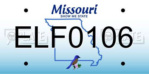 ELF0106 Missouri License Plate