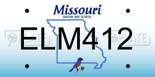 ELM412 Missouri License Plate