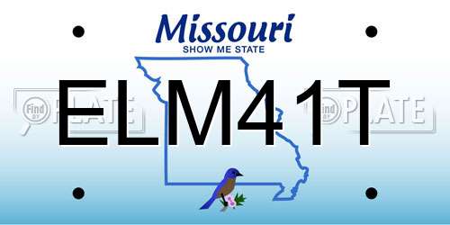 ELM41T Missouri License Plate