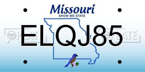 ELQJ85 Missouri License Plate