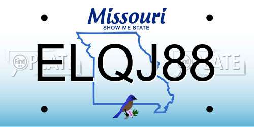 ELQJ88 Missouri License Plate