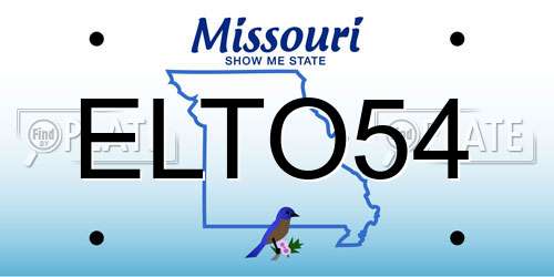 ELTO54 Missouri License Plate