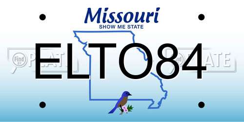 ELTO84 Missouri License Plate