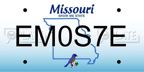 EM0S7E Missouri License Plate