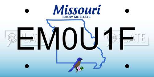 EM0U1F Missouri License Plate