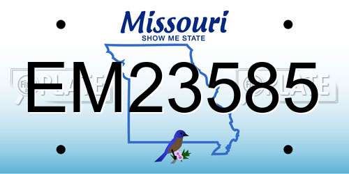 EM23585 Missouri License Plate