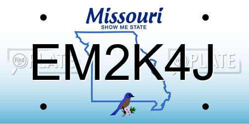 EM2K4J Missouri License Plate