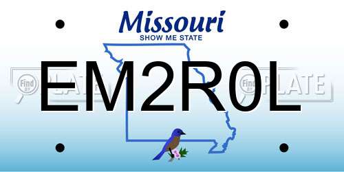 EM2R0L Missouri License Plate