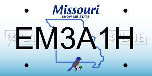EM3A1H Missouri License Plate