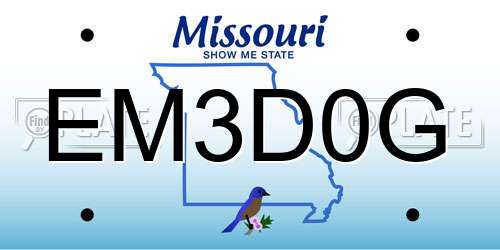 EM3D0G Missouri License Plate