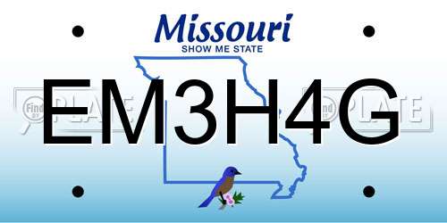 EM3H4G Missouri License Plate