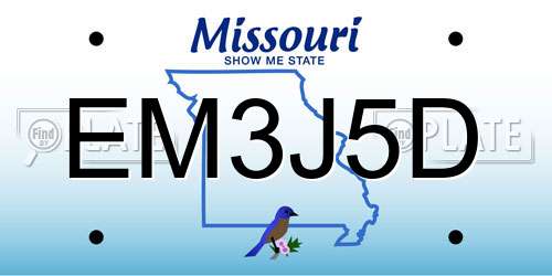EM3J5D Missouri License Plate