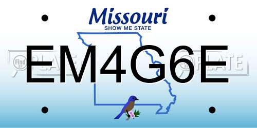 EM4G6E Missouri License Plate