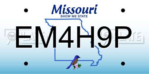 EM4H9P Missouri License Plate