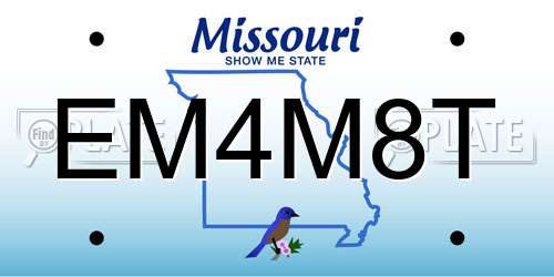 EM4M8T Missouri License Plate