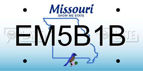 EM5B1B Missouri License Plate