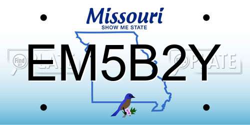 EM5B2Y Missouri License Plate
