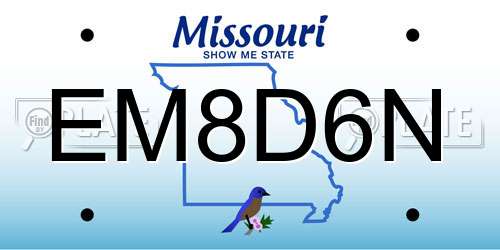 EM8D6N Missouri License Plate