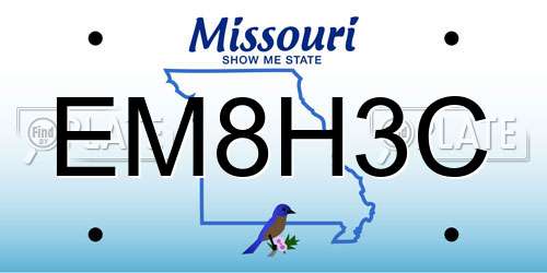 EM8H3C Missouri License Plate