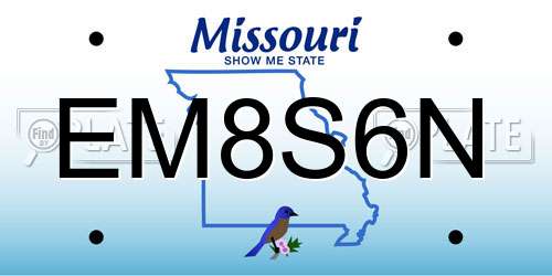 EM8S6N Missouri License Plate