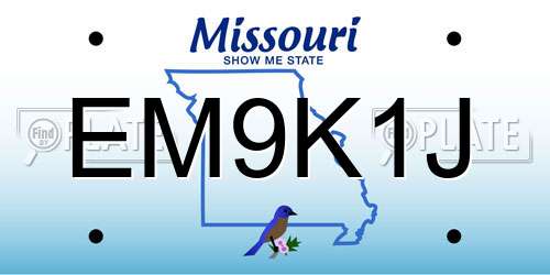 EM9K1J Missouri License Plate