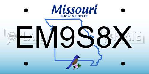 EM9S8X Missouri License Plate