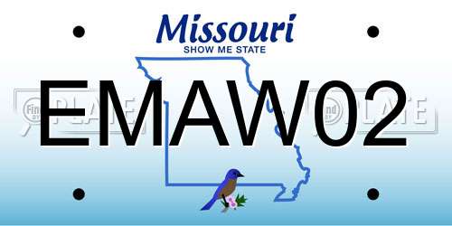 EMAW02 Missouri License Plate