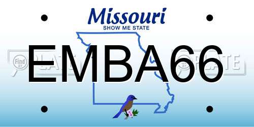 EMBA66 Missouri License Plate