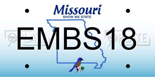 EMBS18 Missouri License Plate