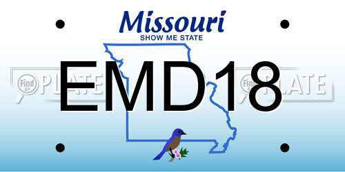 EMD18 Missouri License Plate