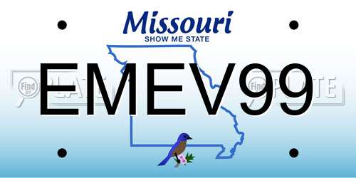 EMEV99 Missouri License Plate
