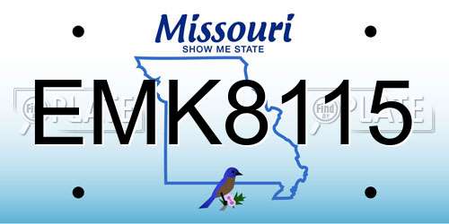 EMK8115 Missouri License Plate