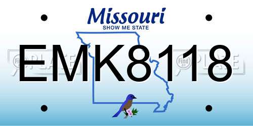EMK8118 Missouri License Plate