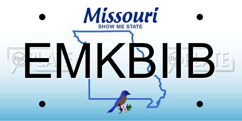 EMKBIIB Missouri License Plate