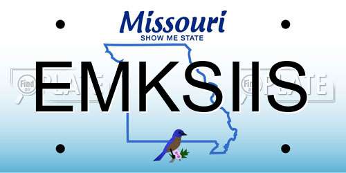 EMKSIIS Missouri License Plate