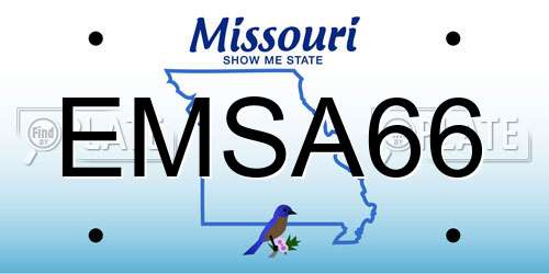 EMSA66 Missouri License Plate