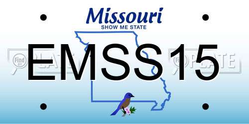 EMSS15 Missouri License Plate