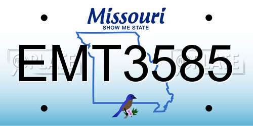 EMT3585 Missouri License Plate