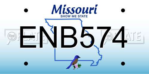 ENB574 Missouri License Plate